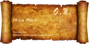 Ohla Márk névjegykártya